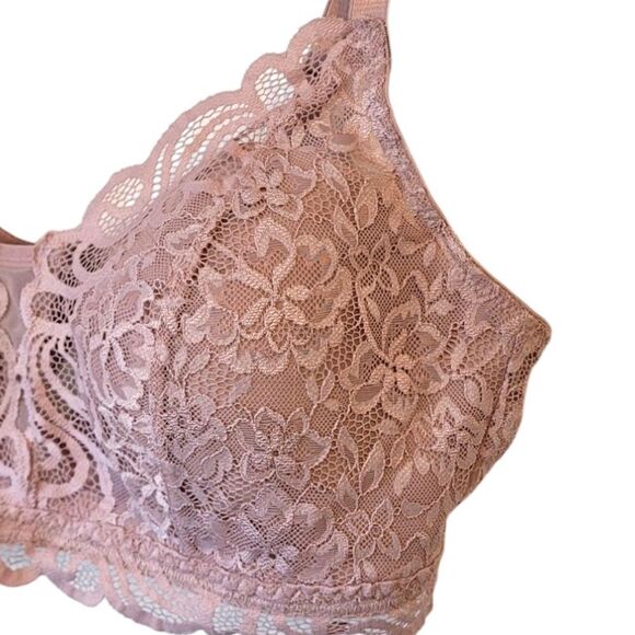 Bali Mauve Wireless Lace Braletter Size M - Picture 4 of 6